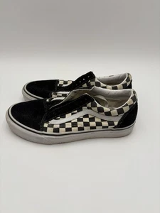 VANS Old Skool Checkerboard Skate Suede Canvas Black White Size Men 8 Women 9.5 - Imagen 1 de 10