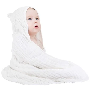Hooded Baby Towels for Newborn 100% Muslin Cotton Baby Bath Towel with Hood f... - Picture 1 of 7
