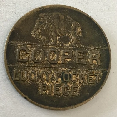Cooper Lucked Pieza de Bolsillo 2 Años de Prosperidad en Ohio Elefante Moneda Medalla Foto 1 de 2