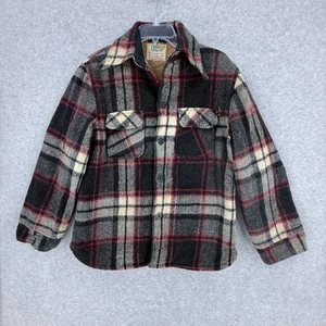 Vintage Kmart Flanell Hemd Jacke Herren Medium Wolle gefüttert Knopf kariert Shacket schwer - Bild 1 von 14