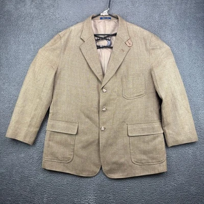 Chaqueta Blazer T Harris London Hombres Mezcla Lana Espiga Tostada XLarge Foto 1 de 4