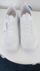 Skechers memory foam slip on white trainers hint of glitter size 7 (more 7.5-8) - Picture 1 of 9