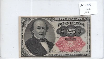 25c Fractional Note, Fr #1309, UNC (58961) - Image 1 of 2