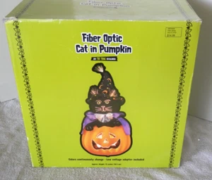 Glasfaser Katze im Kürbis Dekoration funktioniert ca. 12 Zoll hoch - Bild 1 von 5