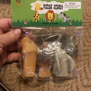 Vintage Ankyo Jungle Animal Finger Puppets Set of 4 - Picture 1 of 2