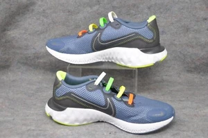 Nike Renew Elevate Youth Running Sneakers CT-1430 Sz 4Y Neon Plastic Laces Blue - Picture 1 of 7