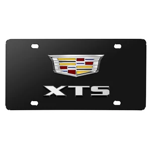 Cadillac XTS Crest 3D Dual Logo schwarz Edelstahl Nummernschild - Bild 1 von 5