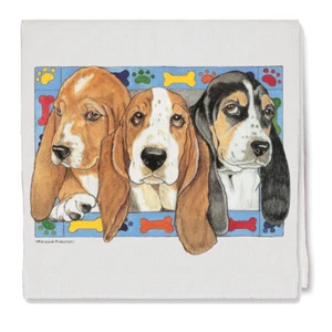 Basset Hound Decorative Cotton Kitchen Dish Towel, Pet Gift - Picture 1 of 1