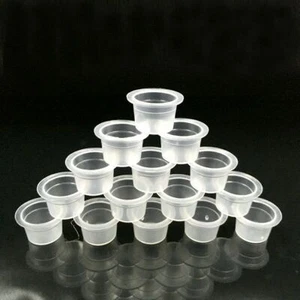Tattoo Farbkappen Ink Cups M (12 mm) Größe Tattoo P. Make 1000 Stk. Transparent - Picture 1 of 1