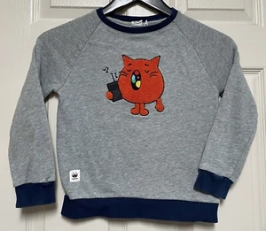Toca Boca Unisex Sz Small (6-7) Gray Long Sleeve Cat Sweatshirt - Picture 1 of 5