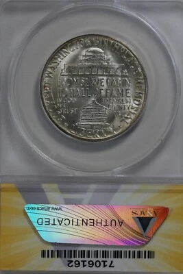 1949-S  .50   ANACS  MS 67 BOOKER T WASHINGTON    Classic Silver Commemorative   - Image 1 of 2