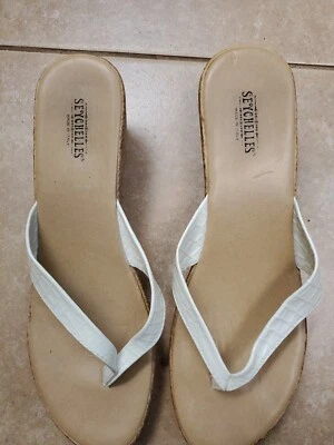 Sandalias blancas sin cordones Seychelles Santorini para mujer talla 10 M Foto 1 de 4