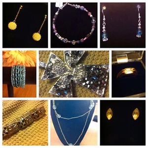 Costume Jewelry Lot Reseller 9 Piece Earrings Bracelet Necklace - Picture 1 of 10