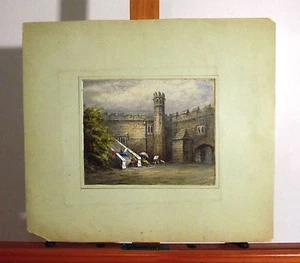 Pintura de acuarela de la escuela inglesa del siglo XIX, muy contenta, gracias - Imagen 1 de 3