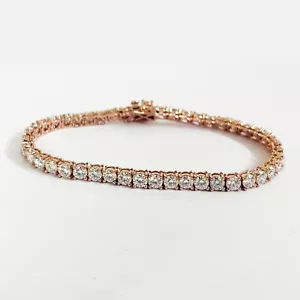 Unisex White Treated Diamond Tennis Bracelet 7.50 Inches VVS1 Color F Certified! - Picture 1 of 7