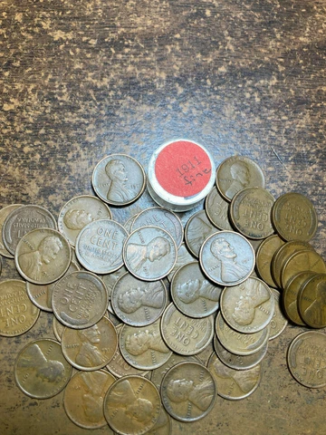 1911-P LINCOLN WHEAT CENT PENNY ROLL, "ALL COINS IN "FINE" CONDITION" 50 coins! Cover
