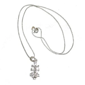 COLLAR COLGANTE CRUZ de CARAVACA 20 mm + anilla PLATA de ley 925 y CADENA 45 cm - Picture 1 of 4