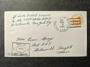 APO 30 ISIGNY, FRANCE, ETO 1944 Censored WWII Army Cover 230th FA Bn - Picture 1 of 2