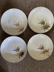 Koshida Wisteria Garland Geisha Lithophane Vintage 4 Bowls - Picture 1 of 8