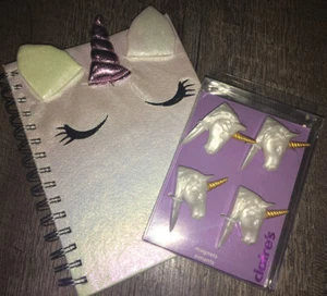 Claire’s Unicorn Notebook Diary Fridge Locker Magnets Back To School - Picture 1 of 7