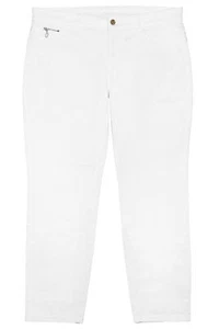 Jeans Slim 7/8 Straight Fit Stretch Para Mujer Cropped Denim Blanco 42 44 46 - Picture 1 of 4