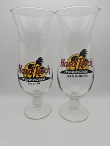 Hard Rock Cafe Destin & Gatlinburg Hurricane Cocktail Glasses!! - Picture 1 of 3