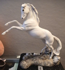 Franklin Mint Pamela Du Boulay Silver Stallion Porcelain Sculpture  - Picture 1 of 20