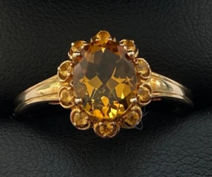 IMPRESIONANTE ANILLO CITRINO ORO 9CT - TALLA S - Imagen 1 de 12