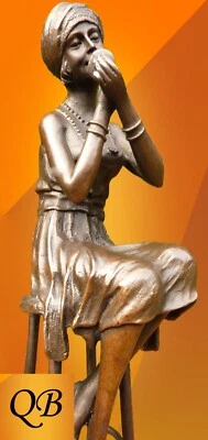 ART DECO BRONZE D.H.CHIPARUS FIGUREN SKULPTUREN STATUEN LITTLE ROUGE SIGNIERT - Bild 1 von 4