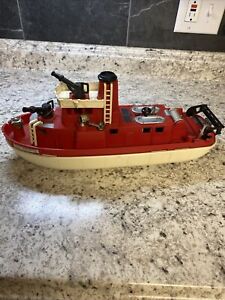 1950's Ideal Water Pumping Fire Boat Toy 16"  No. 4714 Vintage Antique Toy