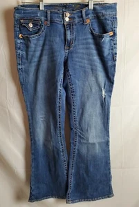 Seven7 Luxe Flap Pockets Wide Leg Women's Denim Jeans Size 14 - Picture 1 of 7