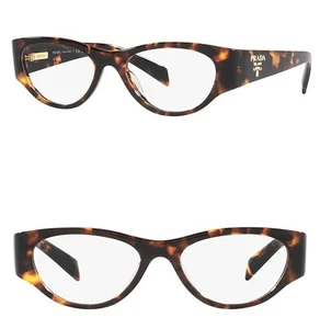 PRADA PR06ZV Brown Havana Logo Square Unisex Eyeglasses Optical Frame 52 mm 06Z - Picture 1 of 9