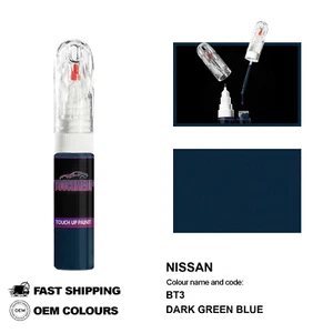 FOR NISSAN DARK GREEN BLUE BT3 Touch Up Paint Pen Brush Fix Kit Scratch Chip Set - Picture 1 of 8