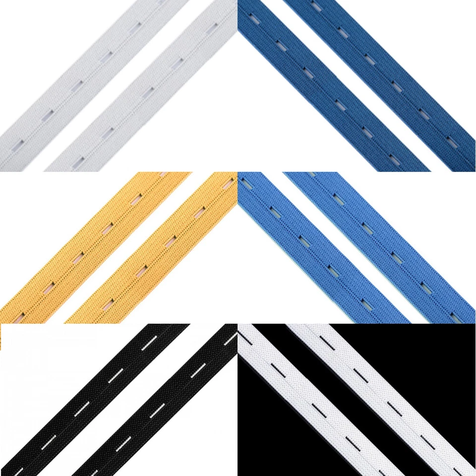 15 mm Lochgummiband - Knopflochgummiband, dehnbar, für Hosen, Säume, Rüschen - Bild 1 von 1