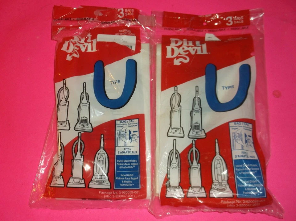  (5) GENUINE DIRT DEVIL TYPE U VACUUM BAGS - Image 1 of 1
