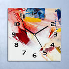 Horloge Murale Design En Verre Barbouillé peinture de chaud Aquarelle 30x30