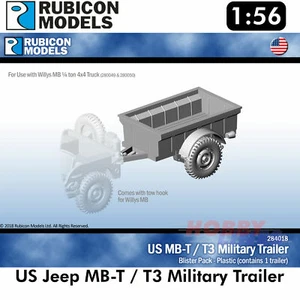 US Jeep MB-T / T3 Military Trailer Plastic Model Kit 1:56 Rubicon Models 284018 - Picture 1 of 3