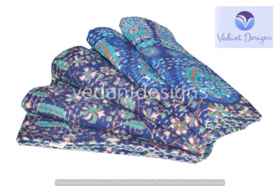 Manta acolchada de algodón hecha a mano Indian Mandala Twin Kantha Gudari Foto 1 de 4