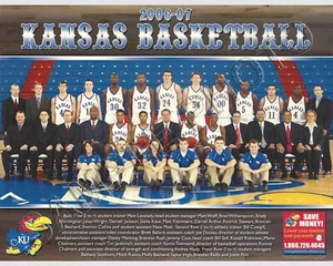2006-07 KANSAS JAYHAWKS BASKETBALL TEAM 8X10 PHOTO RUSH CHALMERS BILL SELF - Picture 1 of 1
