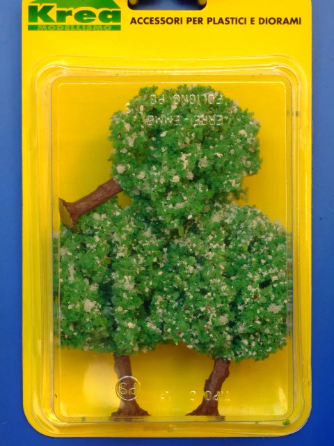 Alberi da giardino per modellismo fiori bianchi 3 pz. H.cm. 9 HO - 1/87 Krea