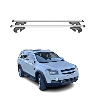 Porta-bagagens cinza barras transversais esporte Chevrolet Captiva 2012-2015 - Imagem 1 de 4