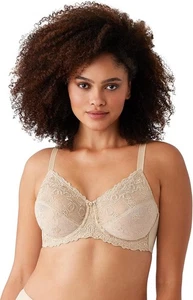 Wacoal Renaissance Rose Embroidered Underwire Bra Buff 42DDD - Picture 1 of 5