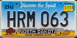 TARGA Originale USA auto NORTH DAKOTA Bisonte Grandi Pianure NUMERAZIONE RILIEVO - Picture 1 of 9