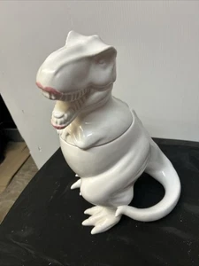 Weiße Zielscheibe Schwelle T Rex Keramik Dinosaurier Keksdose Dose EUC - Bild 1 von 5