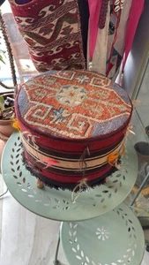 Ottoman Vintage Tribal Coffee Still With Kilim Rug Design - 35cm x 35cm - Picture 1 of 4
