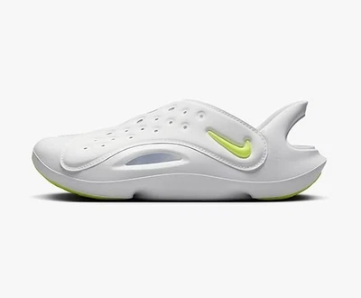 Nike Aqua Swoosh Sandals White/Pure Platinum Volt Big Kids Size 5y FV6363-100 - Image 1 of 4