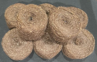 Vtg. Yarn Lot - 8 Yarn Cakes - Bermat "cloudspun" Fleck Shade - Chestnut - Image 1 of 4