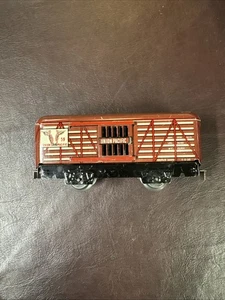 Marx Union Pacific 59 Cattle Stock Car Brown Tin O Scale 4 Wheel - Tab & Slot - Picture 1 of 6