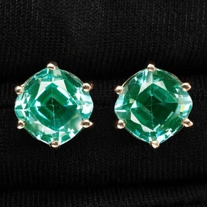 Bluish Green Paraiba Tourmaline 9.20Ct 925 Sterling Silver Handmade Earrings - Picture 1 of 6