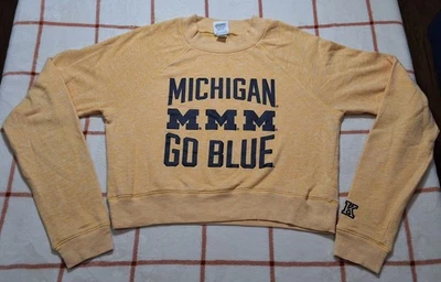 VS PINK Universidad de Michigan Sudadera Cuello Redondo Top Corto (Camisa Vientre) Talla: M Foto 1 de 4